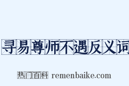 寻易尊师不遇反义词是什么意思的图片